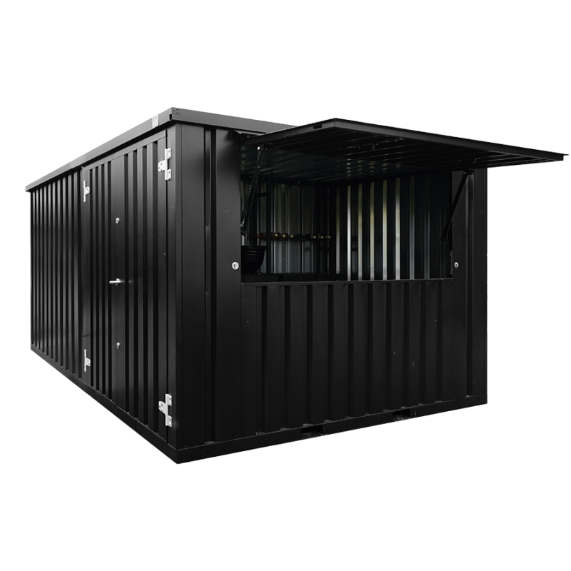 Shipping Container Bar 4×3 Meters Black Ral 9005