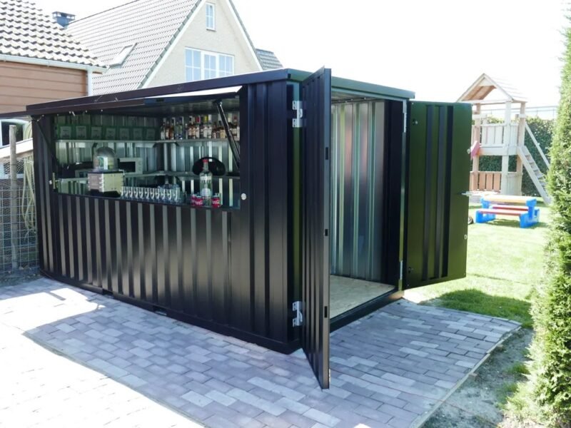 Shipping Container Bar 4×3 Meters Black Ral 9005 - Image 3