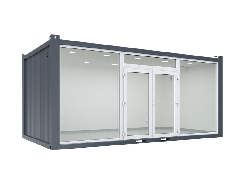 6×3.2m Glass Container, 1 Glass Wall